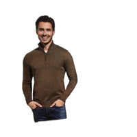 Westbay 100% Cotton Brown Knit Style Quarter Zip Regular Fit Top Mens Size L NEW