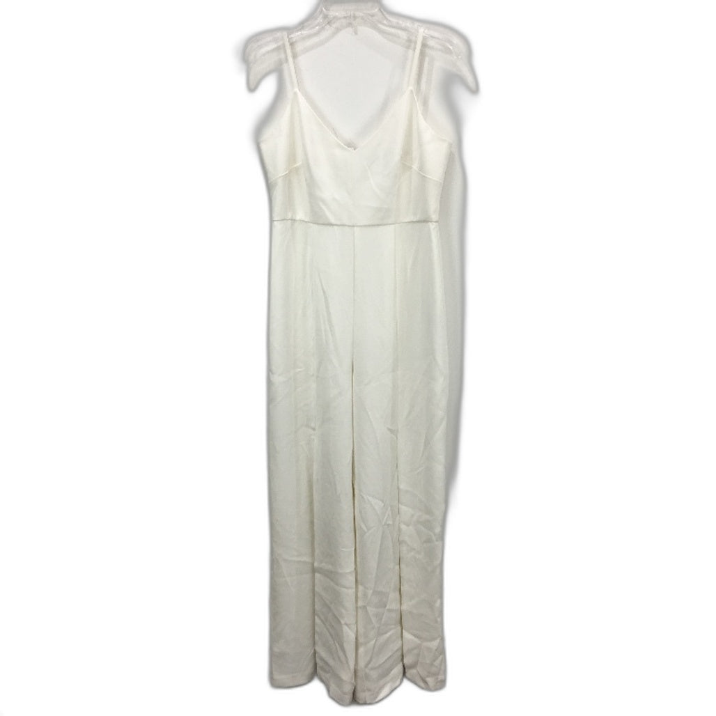 Forever New White Split Wide Leg Zip-Back Jumpsuit Ladies Size AU 10 NEW