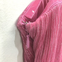 Forever New Pink One-Shoulder Sparkly High Split Midi Dress Ladies Size AU 10