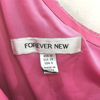 Forever New Pink One-Shoulder Sparkly High Split Midi Dress Ladies Size AU 10