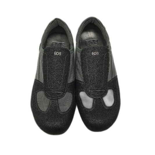EOS 2 Tone Grey Material Light Sparkle Slip On Sneaker Shoes Ladies Size 38 NEW