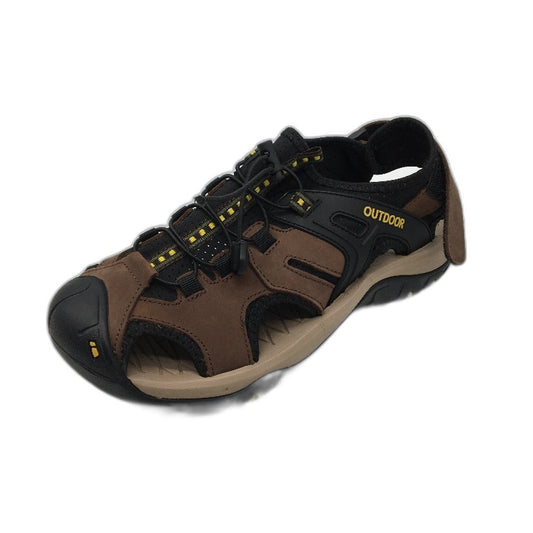 Fashion Shoes Outdoor Suede Brown & Black Sandals Mens Size EUR 42 US 8.5 NEW