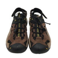 Fashion Shoes Outdoor Suede Brown & Black Sandals Mens Size EUR 42 US 8.5 NEW