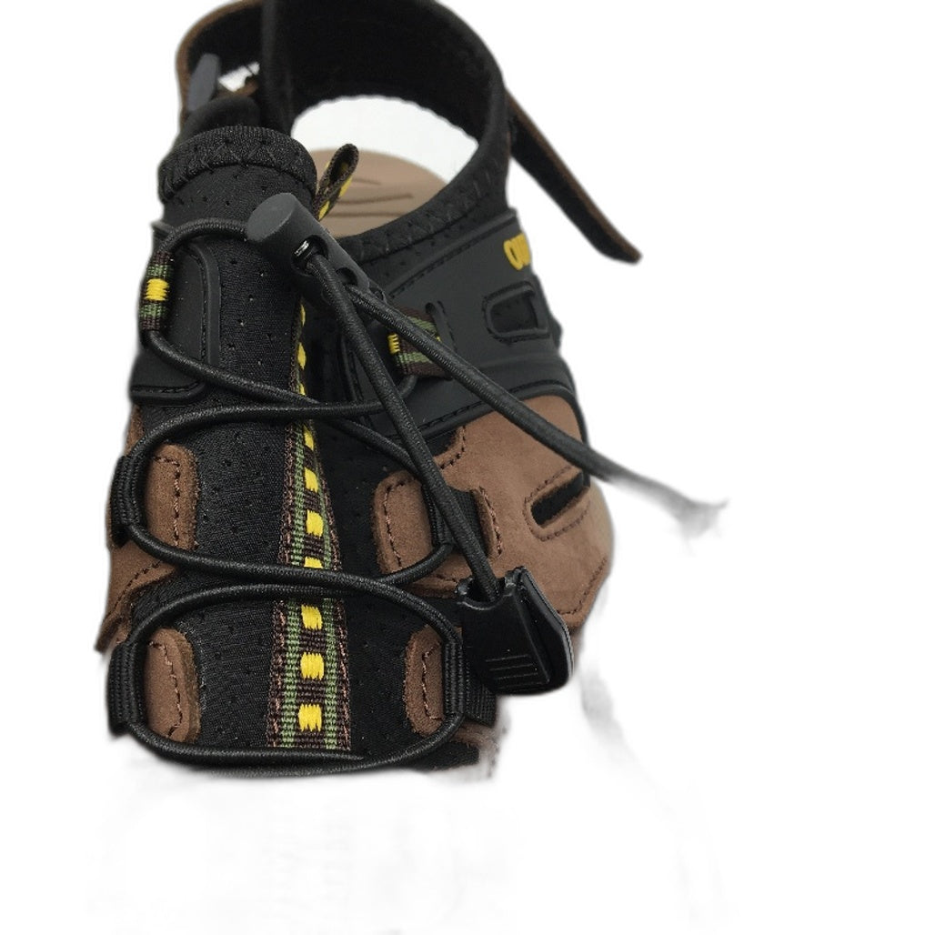 Fashion Shoes Outdoor Suede Brown & Black Sandals Mens Size EUR 42 US 8.5 NEW