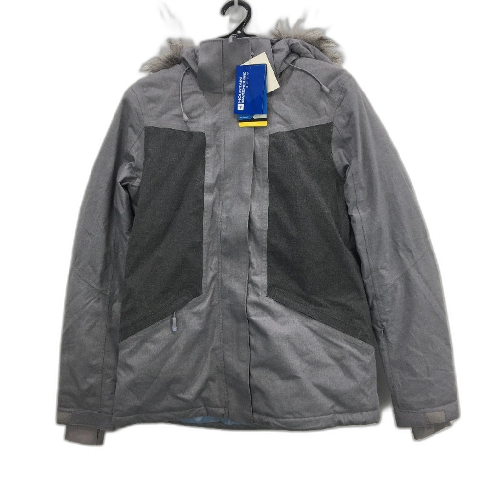 Mountain Warehouse Blizzard Grey Textured Hooded Ski Jacket Ladies Size 8 NEW