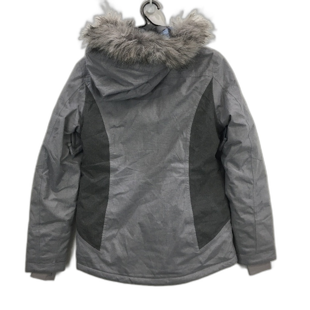Mountain Warehouse Blizzard Grey Textured Hooded Ski Jacket Ladies Size 8 NEW
