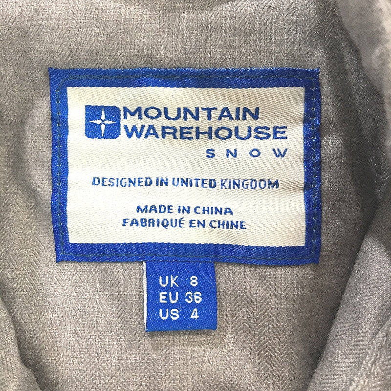 Mountain Warehouse Blizzard Grey Textured Hooded Ski Jacket Ladies Size 8 NEW
