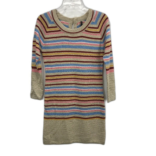 Pink Women Gold Fleck Multicoloured Striped Knit Jumper Ladies Size S NEW