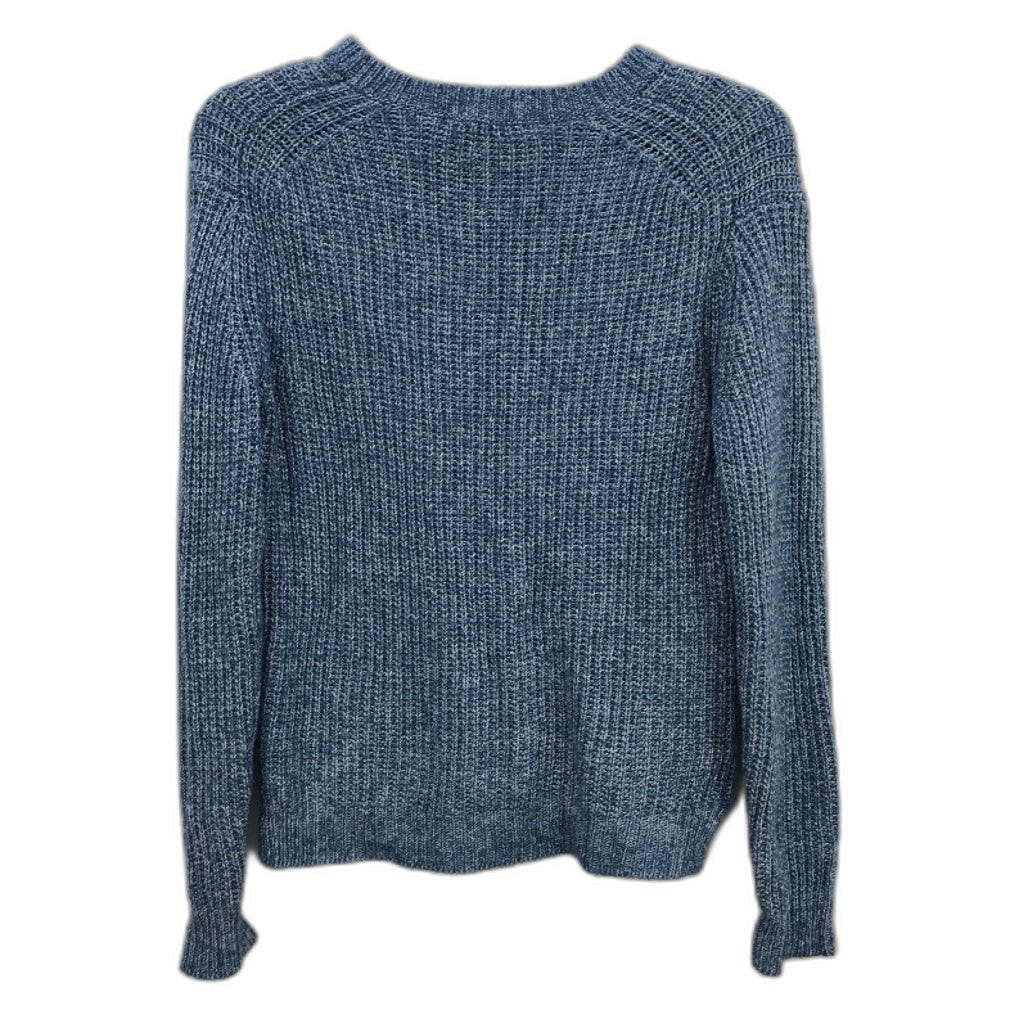 Uniglo Mottled Blue Cotton Blend Long Sleeve Knit Top Ladies Size Small