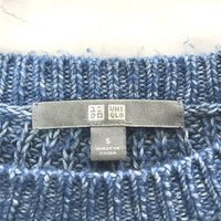 Uniglo Mottled Blue Cotton Blend Long Sleeve Knit Top Ladies Size Small