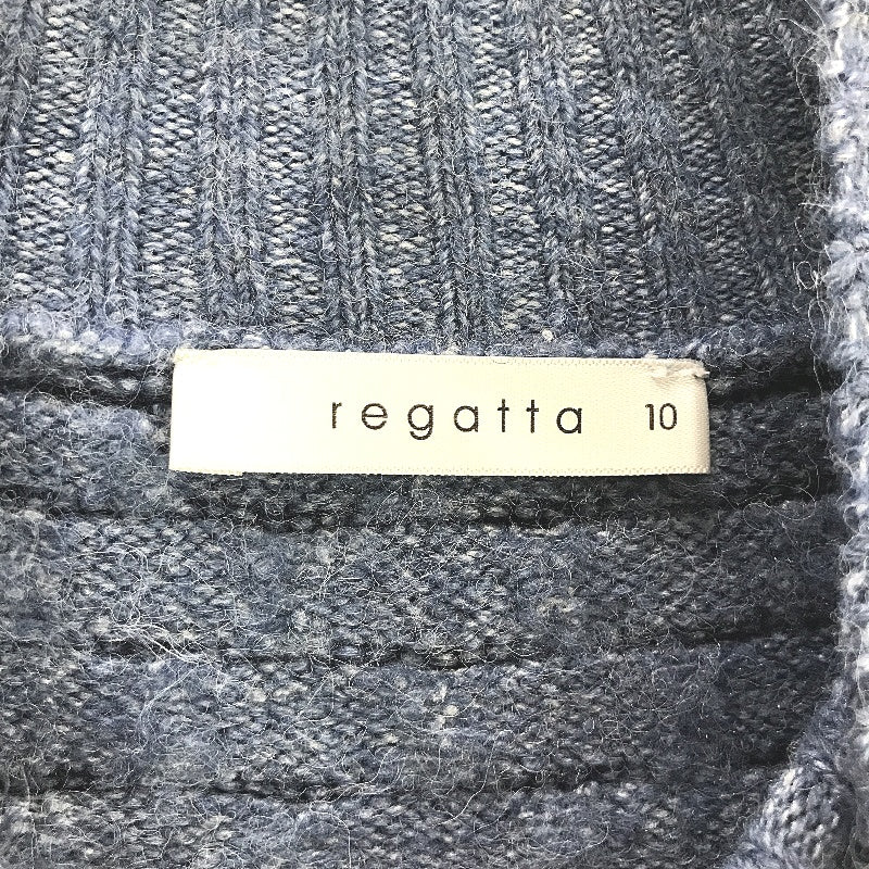 Regatta Blue Scallop Round Neck Button Feature Knit Top Ladies Size 10 NEW