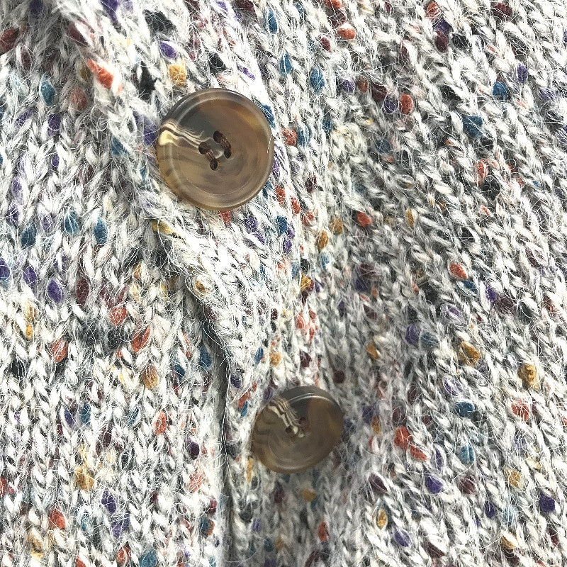 Regatta Grey With Flecks Round Neck Button Feature Knit Top Ladies Size 10 NEW