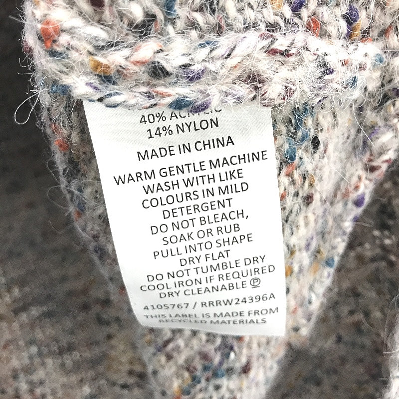 Regatta Grey With Flecks Round Neck Button Feature Knit Top Ladies Size 10 NEW