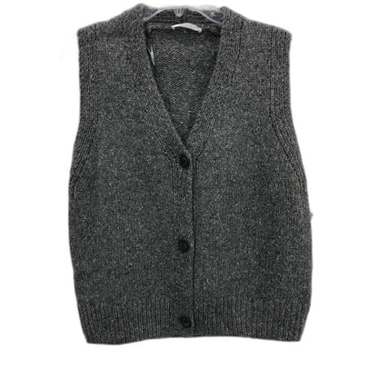 Regatta Petites Dark Grey Button Up Knitted Vest Top Ladies Size 10 NEW