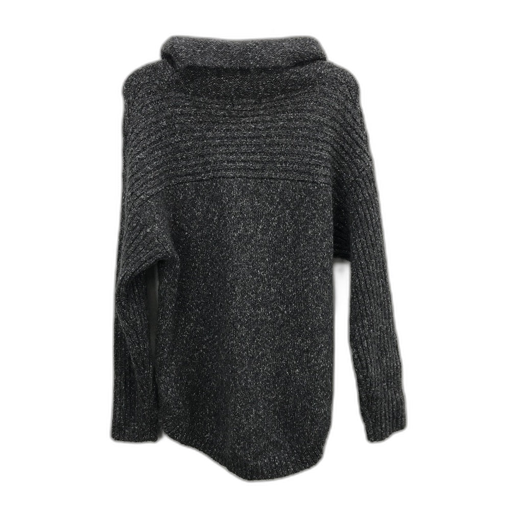 Regatta Charcoal High Neck Ribbed Sleeve Knit Top Ladies Size 10 NEW