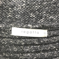 Regatta Charcoal High Neck Ribbed Sleeve Knit Top Ladies Size 10 NEW