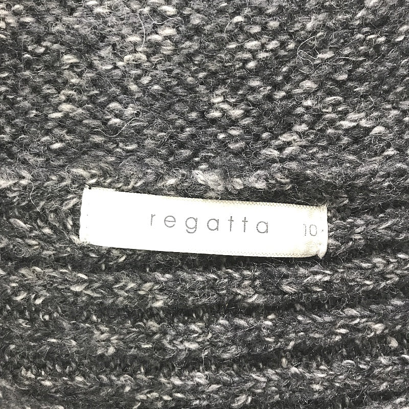 Regatta Charcoal High Neck Ribbed Sleeve Knit Top Ladies Size 10 NEW