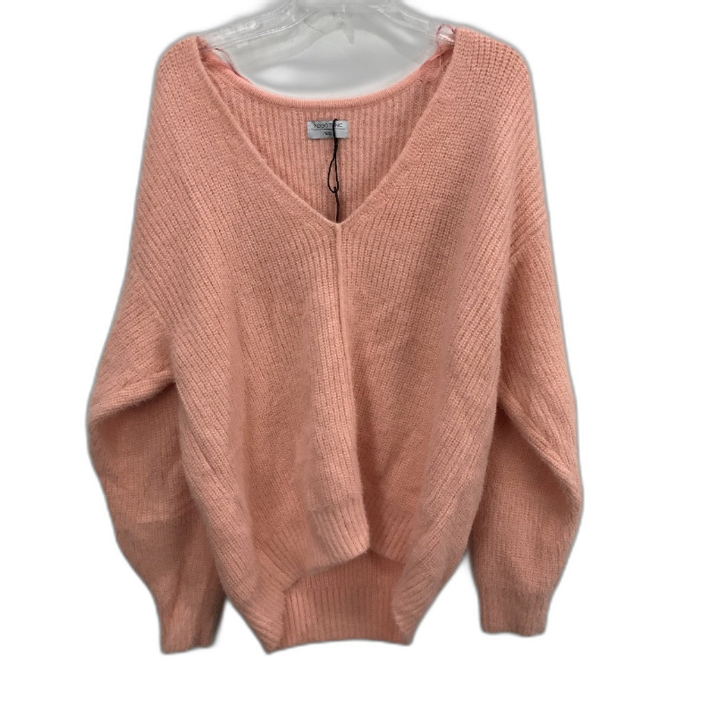 Indigo Tonic Coral Pink Wide V Neck Soft Knit Jumper Top Ladies Size 18-20 NEW