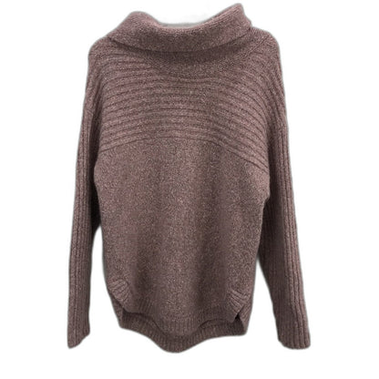 Regatta Pink High Roll Neck Ribbed Sleeve Knit Top Ladies Size 10 NEW