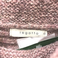 Regatta Pink High Roll Neck Ribbed Sleeve Knit Top Ladies Size 10 NEW