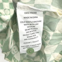 Kenji Light Green Checkered Face Design Button Regular Fit Shirt Mens Size M NEW