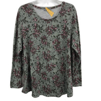 Regatta Curve Green Floral Soft Touch Long Sleeve Tunic Top Ladies Size 20 NEW