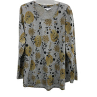 Regatta Curve Grey Yellow Floral Soft Touch L/Sleeve Tunic Top Ladies Siz 20 NEW