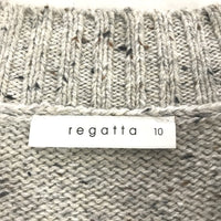 Regatta Grey Fleck Cotton Blend Twin Cable Knit Jumper Ladies Size 10 NEW
