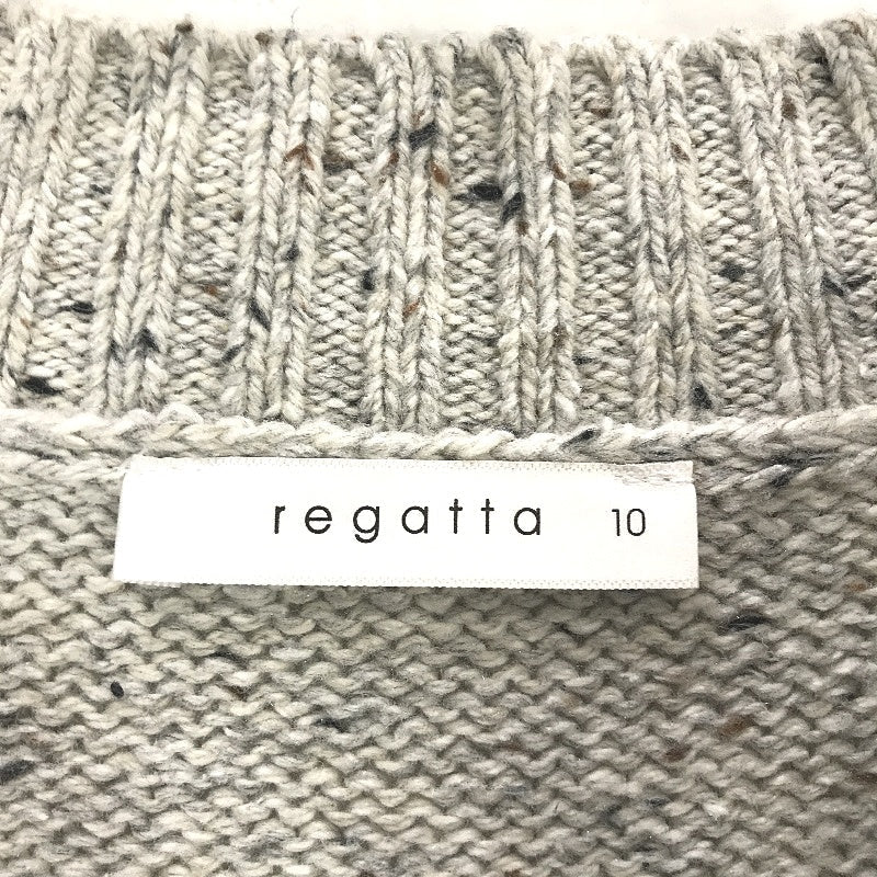 Regatta Grey Fleck Cotton Blend Twin Cable Knit Jumper Ladies Size 10 NEW