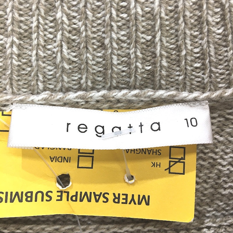 Regatta Stone Ribbed Hem Small Gauge Knit Tableline Jumper Ladies Sz 10 NEW