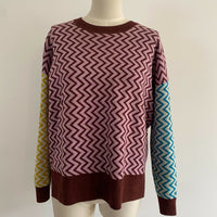 Women's Gorman Size 10 ZigZag Merino Wool Pullover
