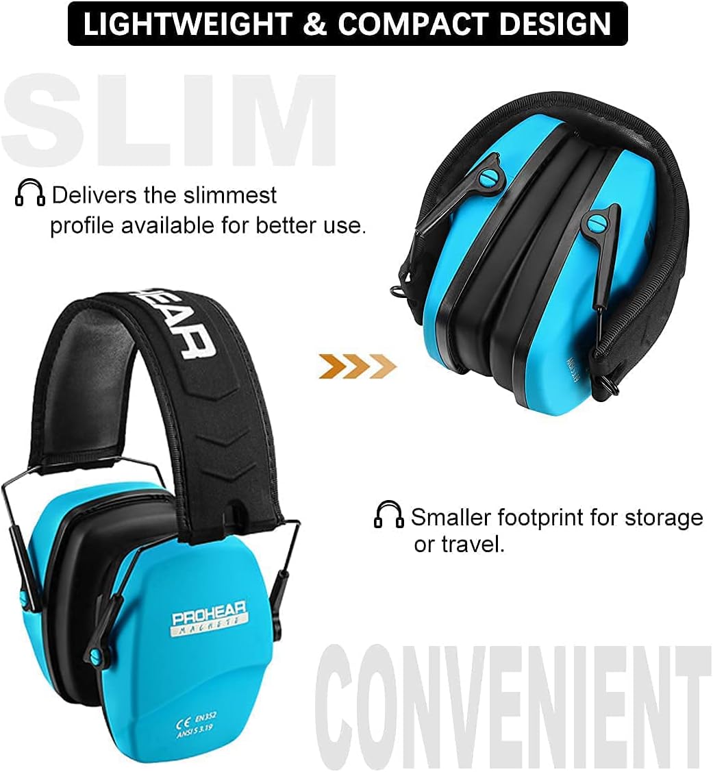PROHEAR Work Safety Equipment & Gear Noise Reduction Earmuffs Blue Size NEW