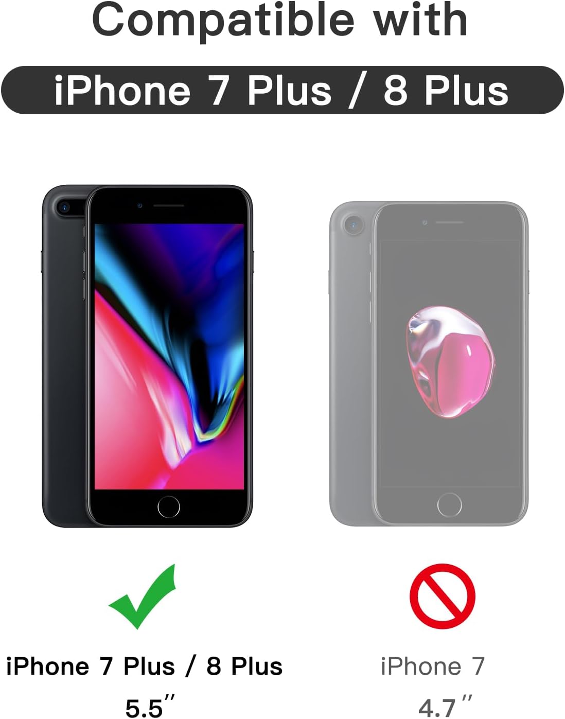 JETech Full Screen Protectors Coverage Screen Protector for iPhone 8 Plus/7 NEW