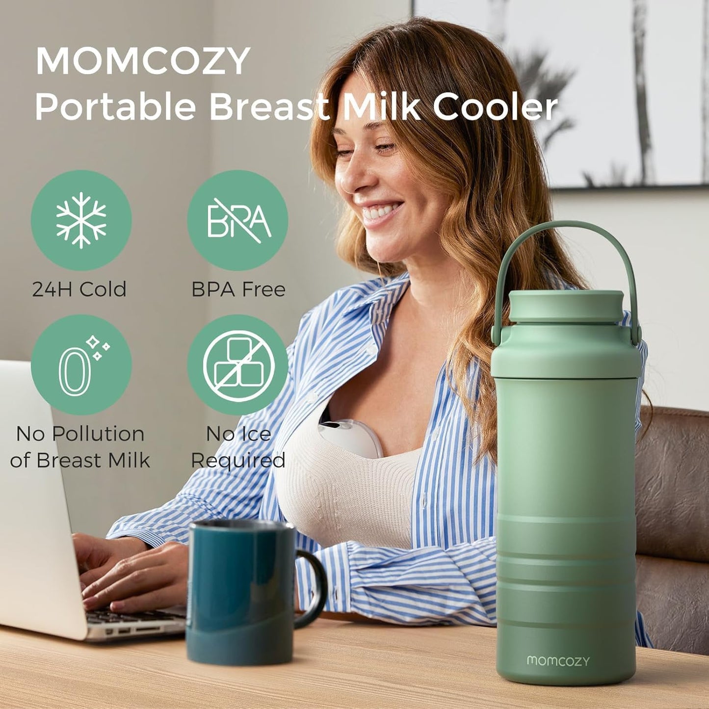 Momcozy 22oz Portable Breastmilk Cooler Keeps Milk Fresh 24H Outdoor NEW