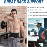 Paskyee Lumbar Support Back Brace for Lower Pain Relief, M (26.8"-34.6") DEMO