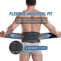 Paskyee Lumbar Support Back Brace for Lower Pain Relief, M (26.8"-34.6") DEMO