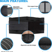 Paskyee Lumbar Support Back Brace for Lower Pain Relief, M (26.8"-34.6") DEMO