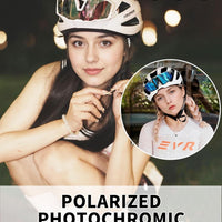 LECAGE Polarized Photochromic Cycling Sunglasses for Men & Women, White, NEW