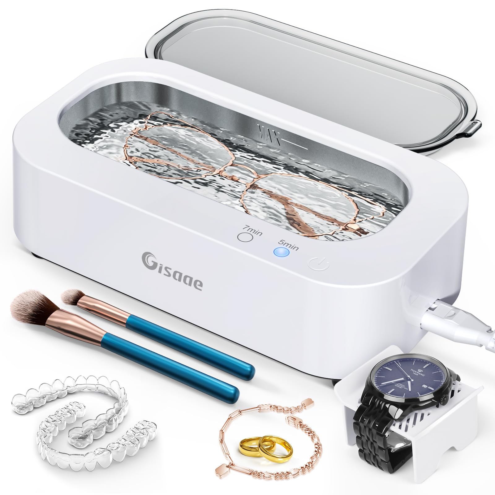 Ultrasonic Jewelry Cleaner - 350ml Portable Cleaning & Care Unisex Solution NEW