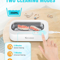Ultrasonic Jewelry Cleaner - 350ml Portable Cleaning & Care Unisex Solution NEW