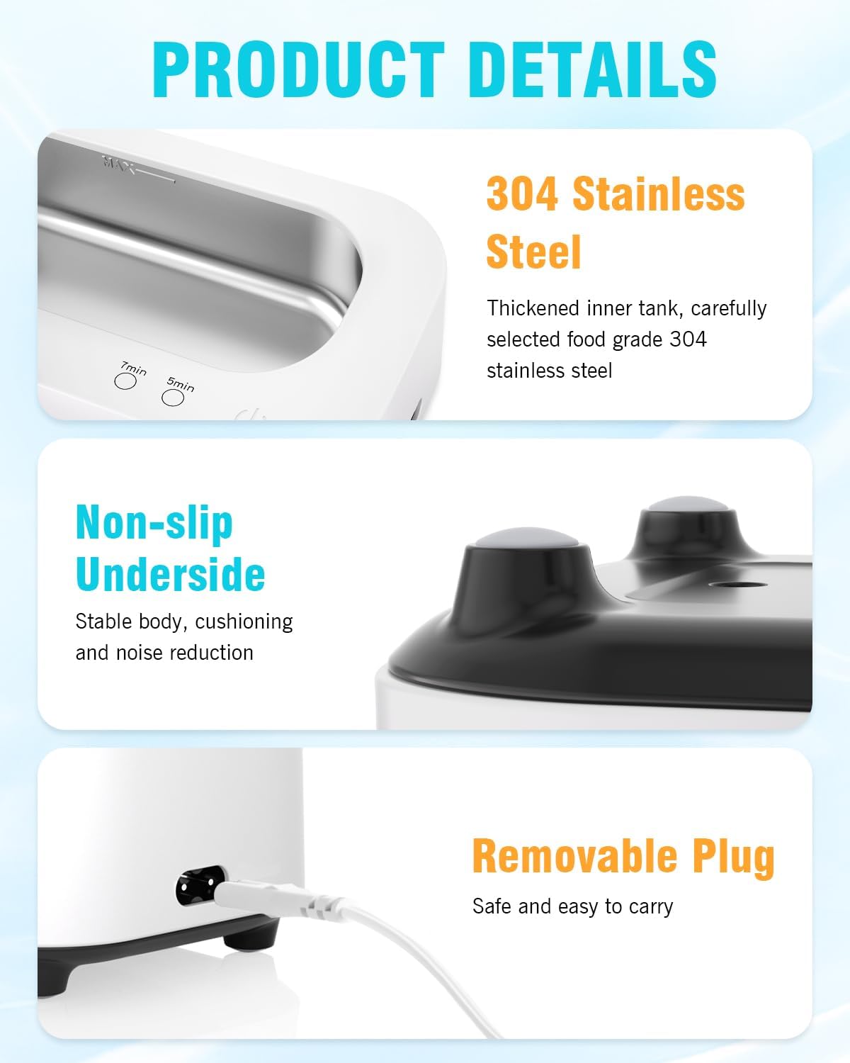 Ultrasonic Jewelry Cleaner - 350ml Portable Cleaning & Care Unisex Solution NEW