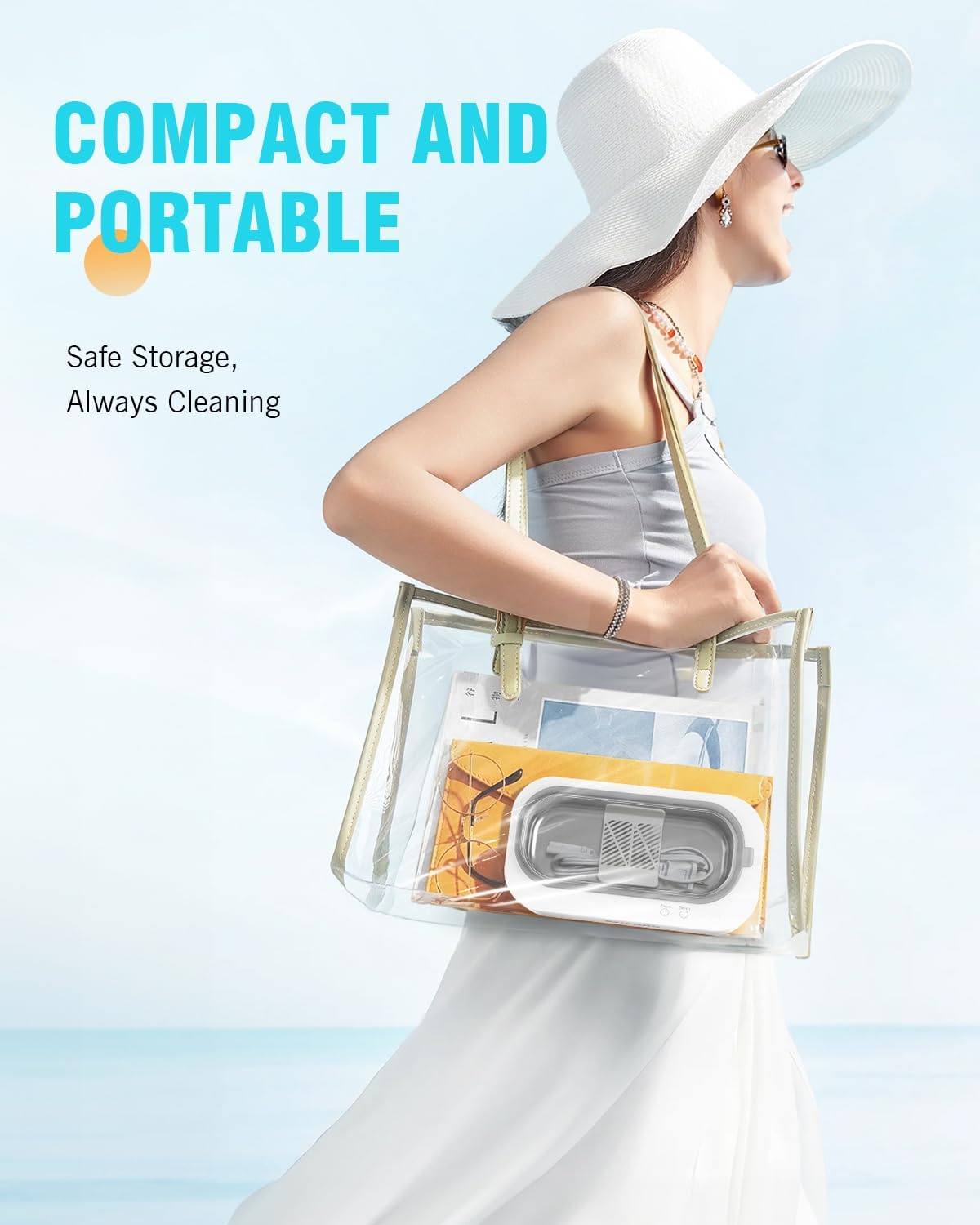Ultrasonic Jewelry Cleaner - 350ml Portable Cleaning & Care Unisex Solution NEW