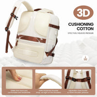 LOVEVOOK 40L Backpacks Backpack with 3 Packing Cubes Beige & Brown Size 17" NEW