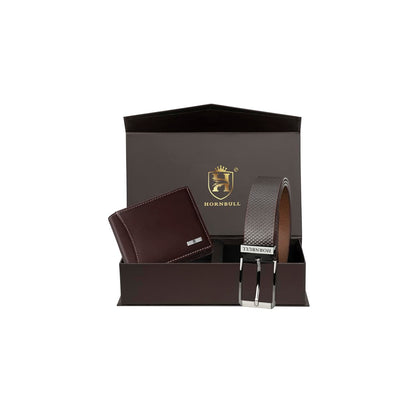 HORNBULL Mens Accessories Gift Set - Brown Wallet and Belt Combo NEW