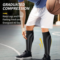 CAMBIVO Compression Socks 20-30 mmHg for Men & Women, Grey, Large/X-Large DEMO
