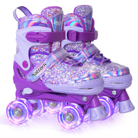 Nattork Kids Adjustable Roller Skates, Dream Purple, Medium (1-4) Size Size NEW