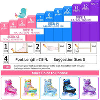 Nattork Kids Adjustable Roller Skates, Dream Purple, Medium (1-4) Size Size NEW