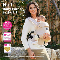Momcozy Ergonomic Baby Carrier Lightweight Cozy Khaki for 7-44 lbs Infants NEW