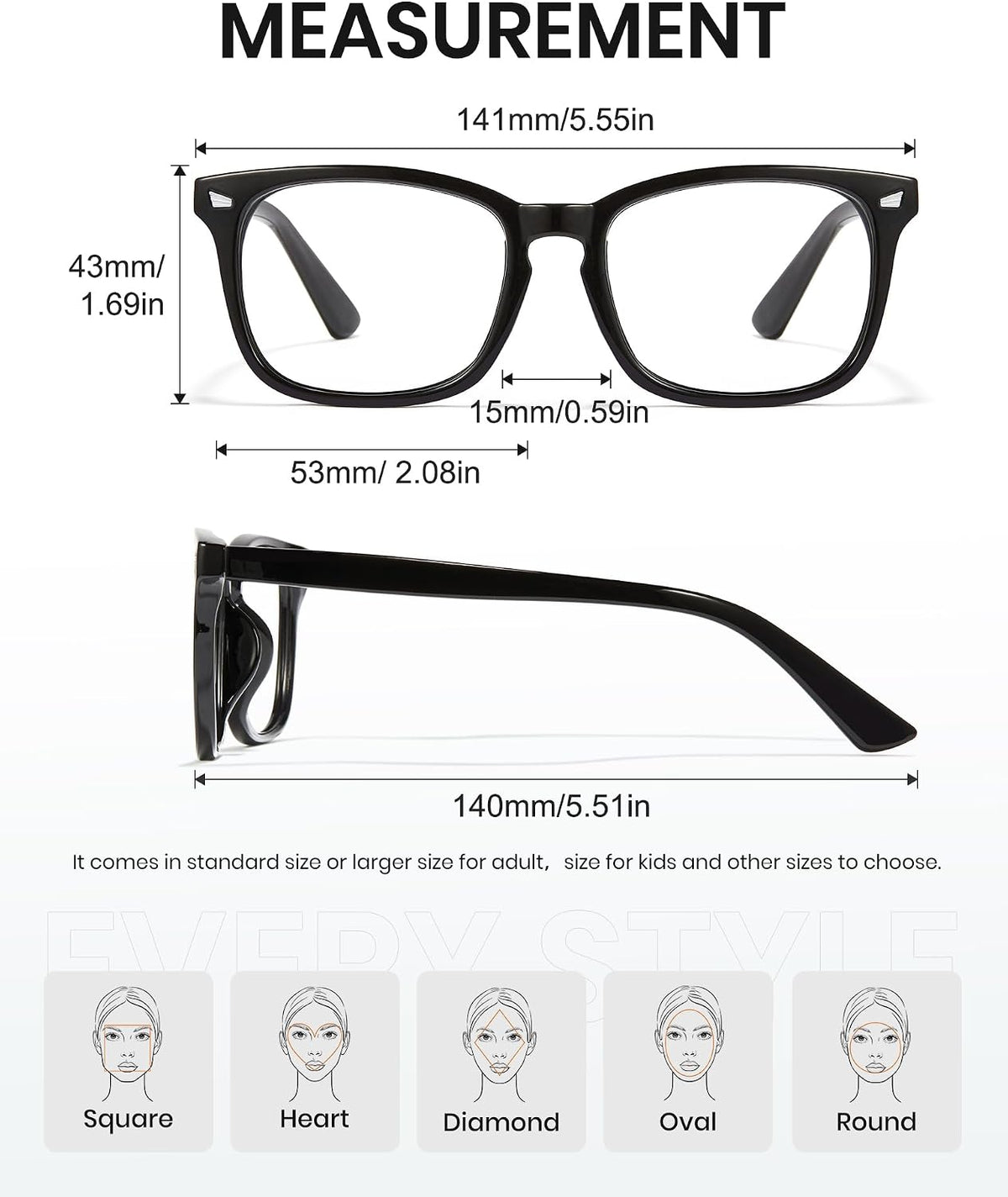 Cyxus Blue Light Blocking Glasses for Men & Women, UV Protection, DEMO