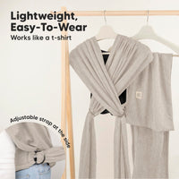 KeaBabies Baby Wrap Carrier Ring Sling Adjustable Comfortable Stone Gray DEMO